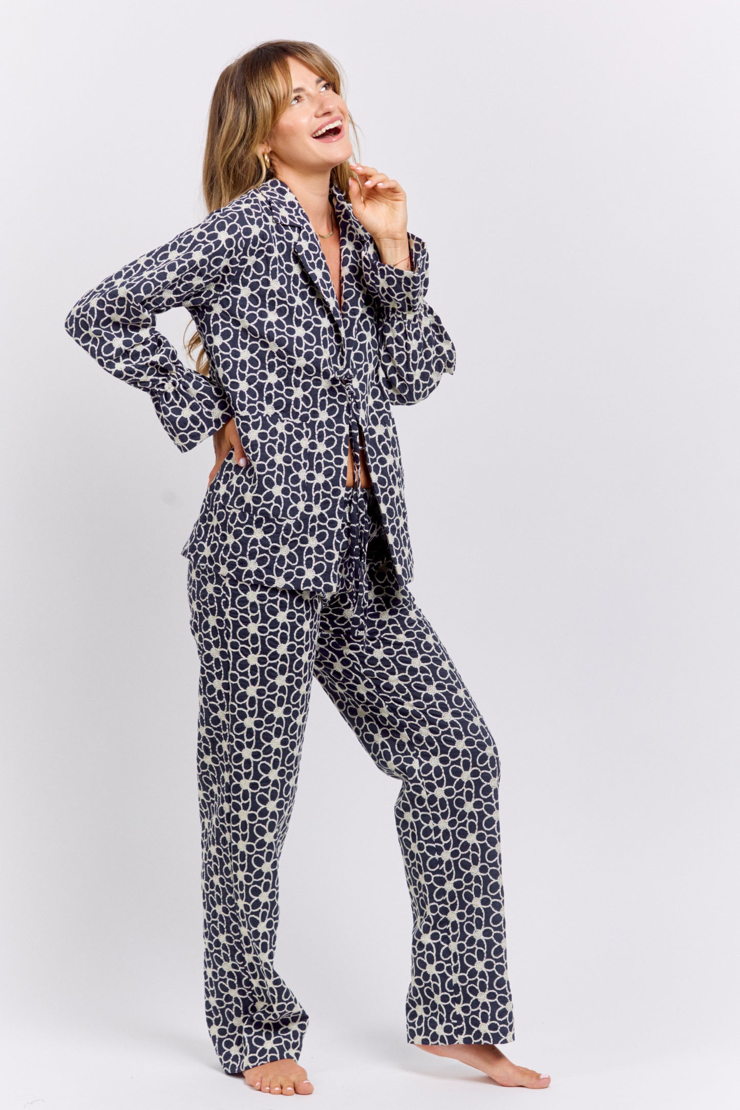 Spodnie Cotton Bloom Navy